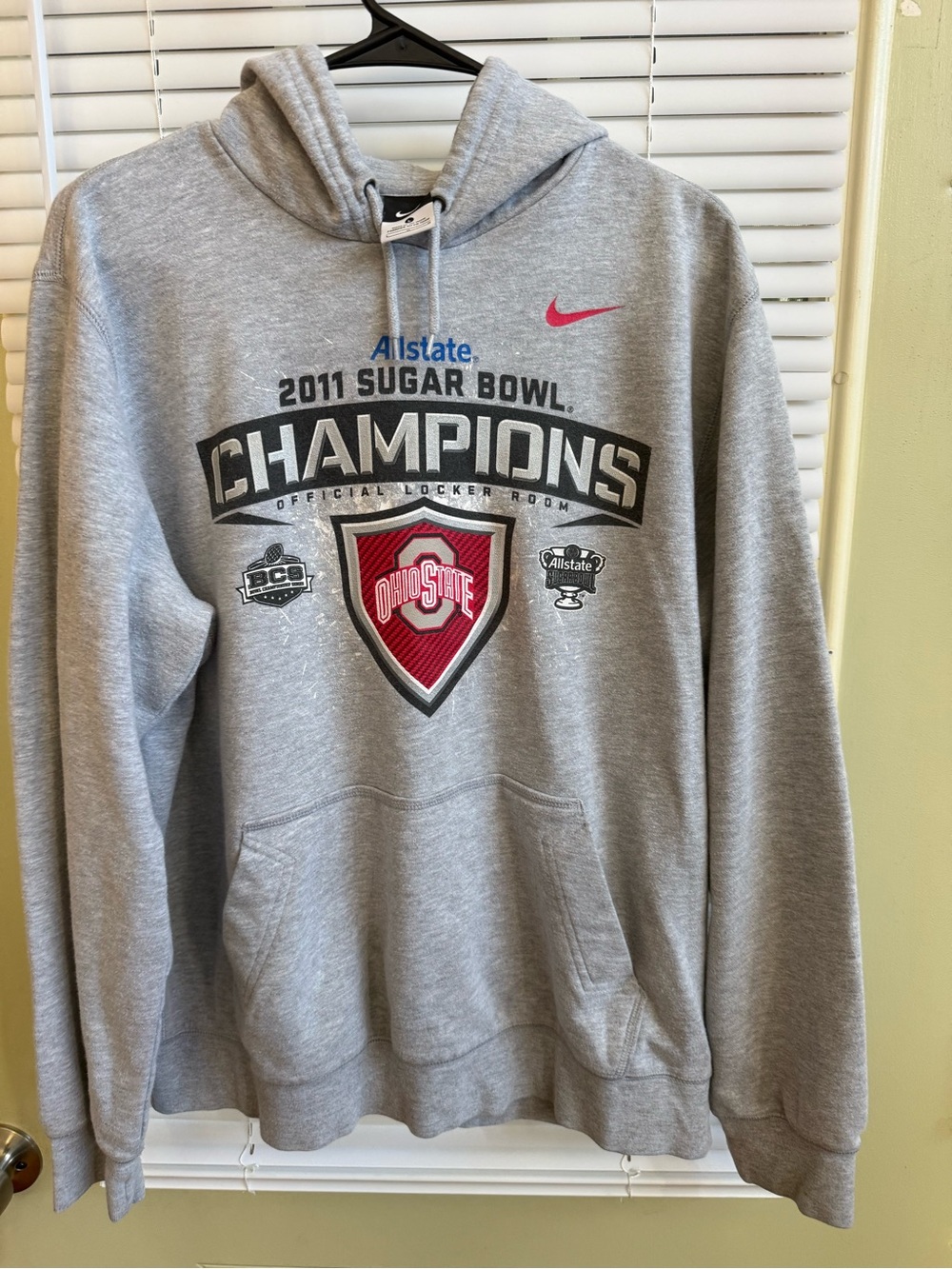 Nike Ohio State Buckeyes 2011 Sugar Bowl Champions Gray Hoodie - Size L